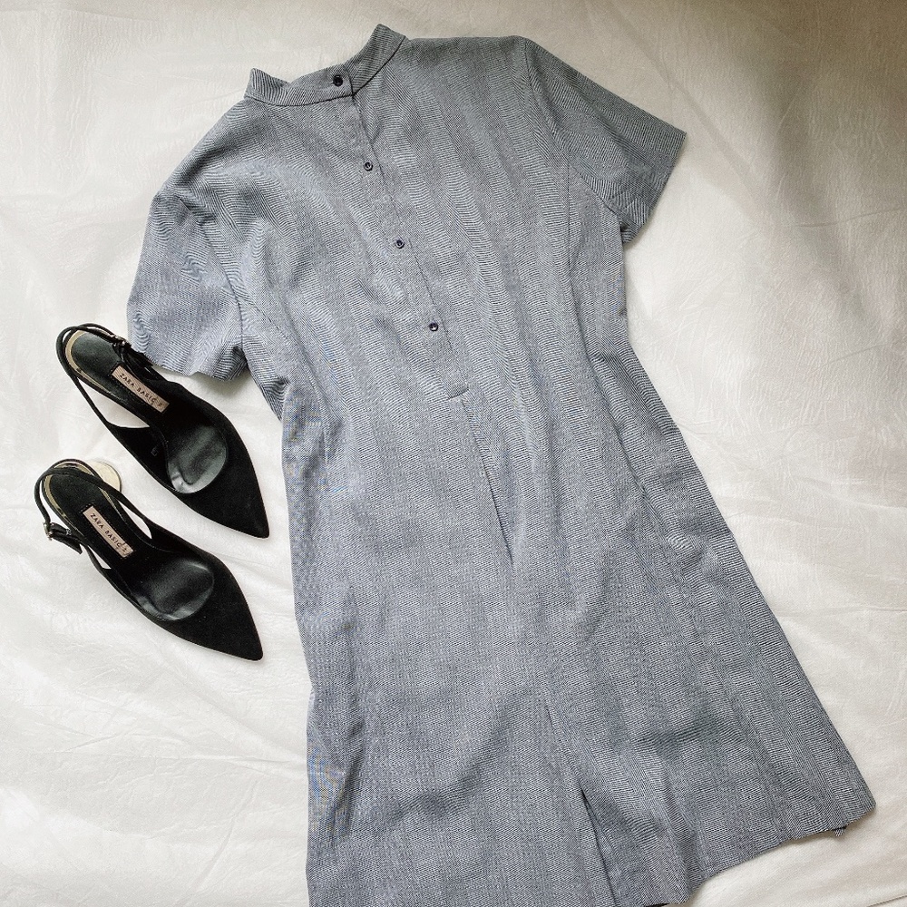 Zara V-Neck Dress With Choker Size S (EUC) - Picture 7 of 8